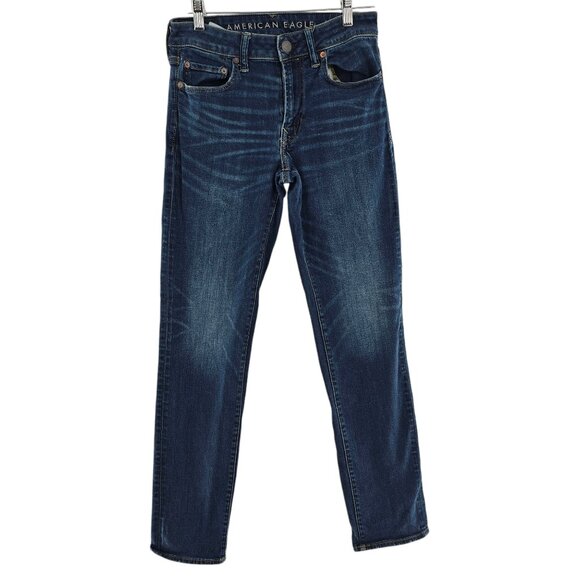 American Eagle Next Level flex Mens Jeans 29X 30 Slim Straight  Blue Mid wash - Picture 2 of 7